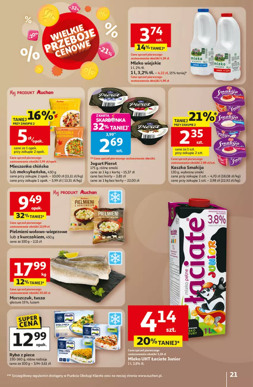 Gazetka promocyjna Auchan - Wielkie Przeboje Cenowe Hipermarket - ważna 02.01 do 07.01.2026 - strona 21 - produkty: Glazura, Kurczak, Lazur, Mleko, Piec, Ryba, Smakija, Tusz