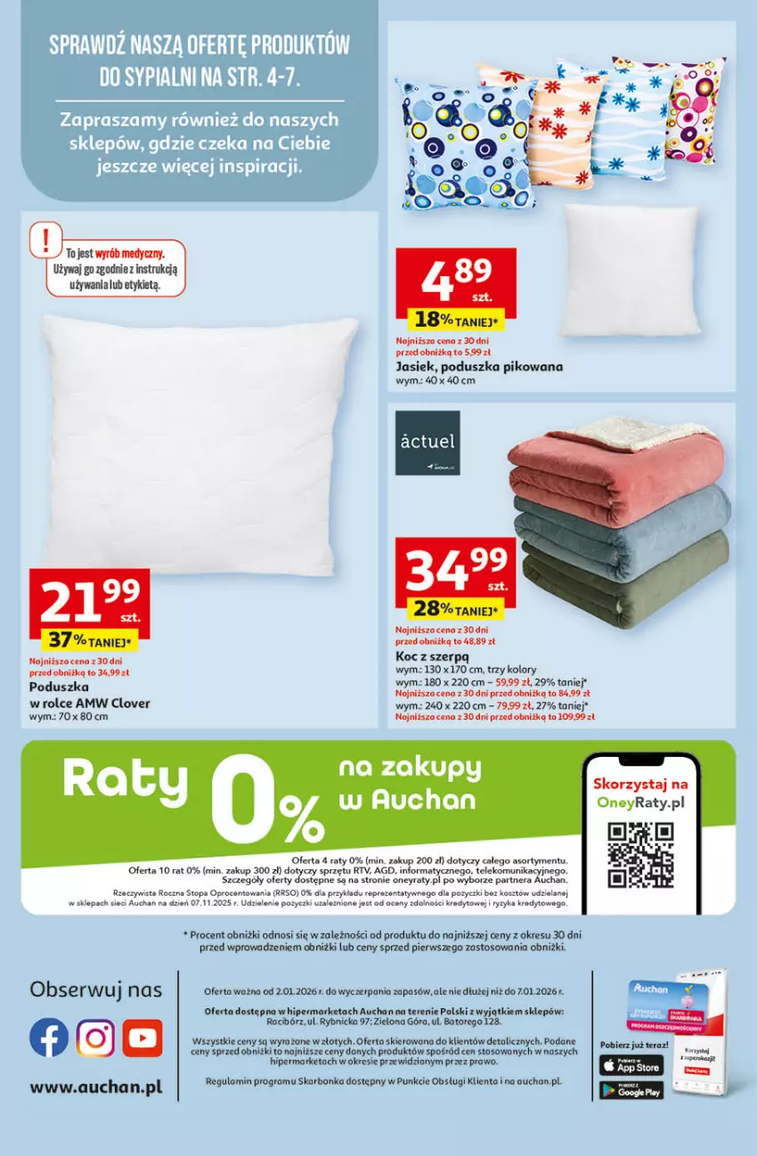 Gazetka promocyjna Auchan - Wielkie Przeboje Cenowe Hipermarket - ważna 02.01 do 07.01.2026 - strona 37 - produkty: Gra, Koc, Kosz, O nas, Poduszka, Ser, Top