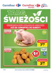 Gazetka promocyjna Carrefour - Gazetka Targ świeżości - Gazetka - ważna od 07.11 do 07.11.2022 - strona 1 - produkty: Kurczak, Ziemniaki, Tusz, Siatka