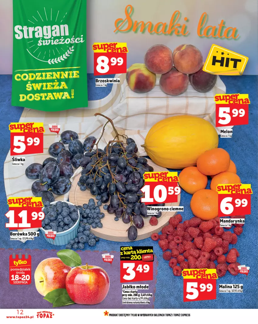 Gazetka promocyjna Topaz - Gazetka - ważna 14.08 do 20.08.2025 - strona 12 - produkty: Borówka, Top