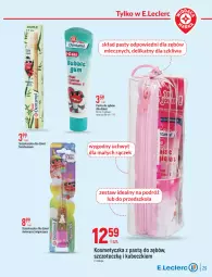 Gazetka promocyjna E Leclerc - Gazetka - ważna od 10.06 do 10.06.2023 - strona 25 - produkty: Calcium, Pasta do zębów, Dzieci, Kosmetyczka, Szczoteczka