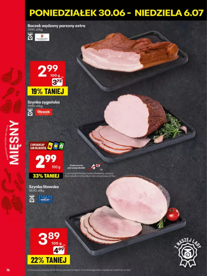 Gazetka promocyjna Delikatesy Centrum - Franczyza DC27 Poniedziałek - ważna 30.06 do 06.07.2025 - strona 16 - produkty: Boczek, Koc, Orka, Rum, Szynka, Szynka cygańska