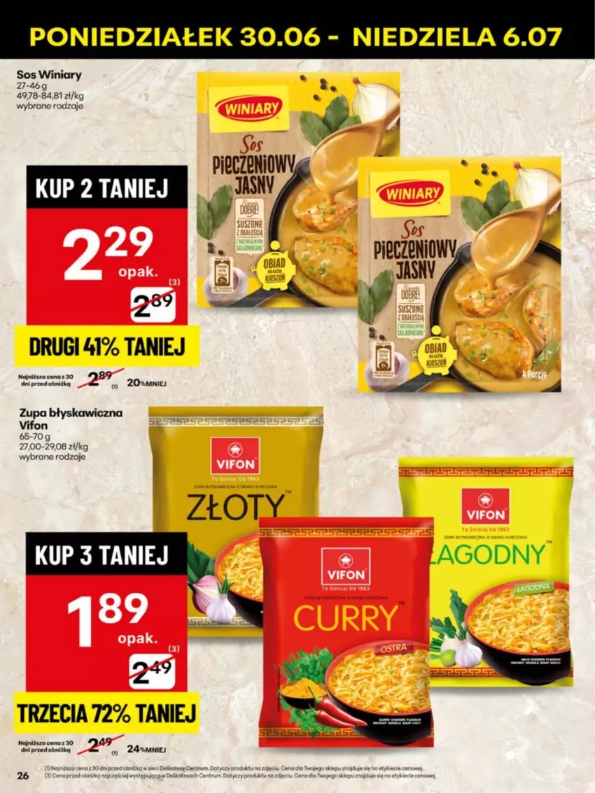 Gazetka promocyjna Delikatesy Centrum - Franczyza DC27 Poniedziałek - ważna 30.06 do 06.07.2025 - strona 26 - produkty: Piec, Rum, Sos, Winiary, Zupa