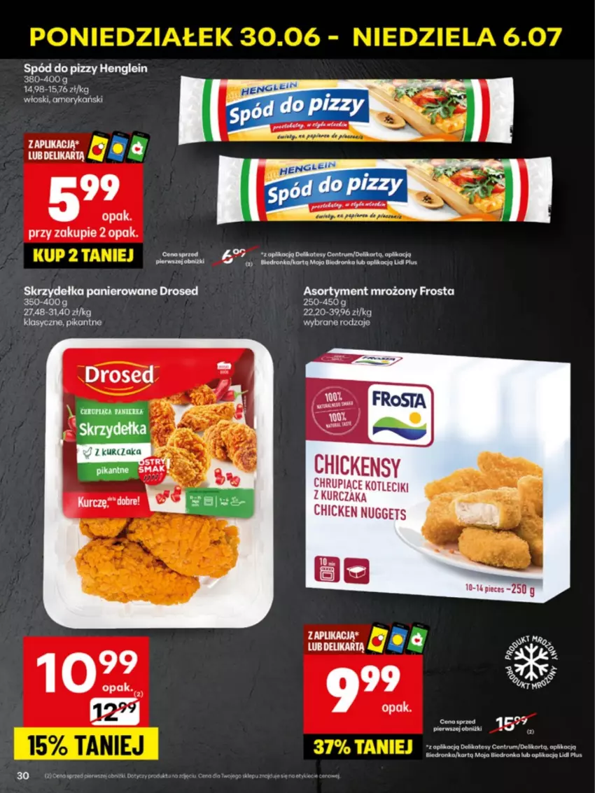 Gazetka promocyjna Delikatesy Centrum - Franczyza DC27 Poniedziałek - ważna 30.06 do 06.07.2025 - strona 30 - produkty: Frosta, Koc, Kurczak, Obraz, Rum, Spód do pizzy