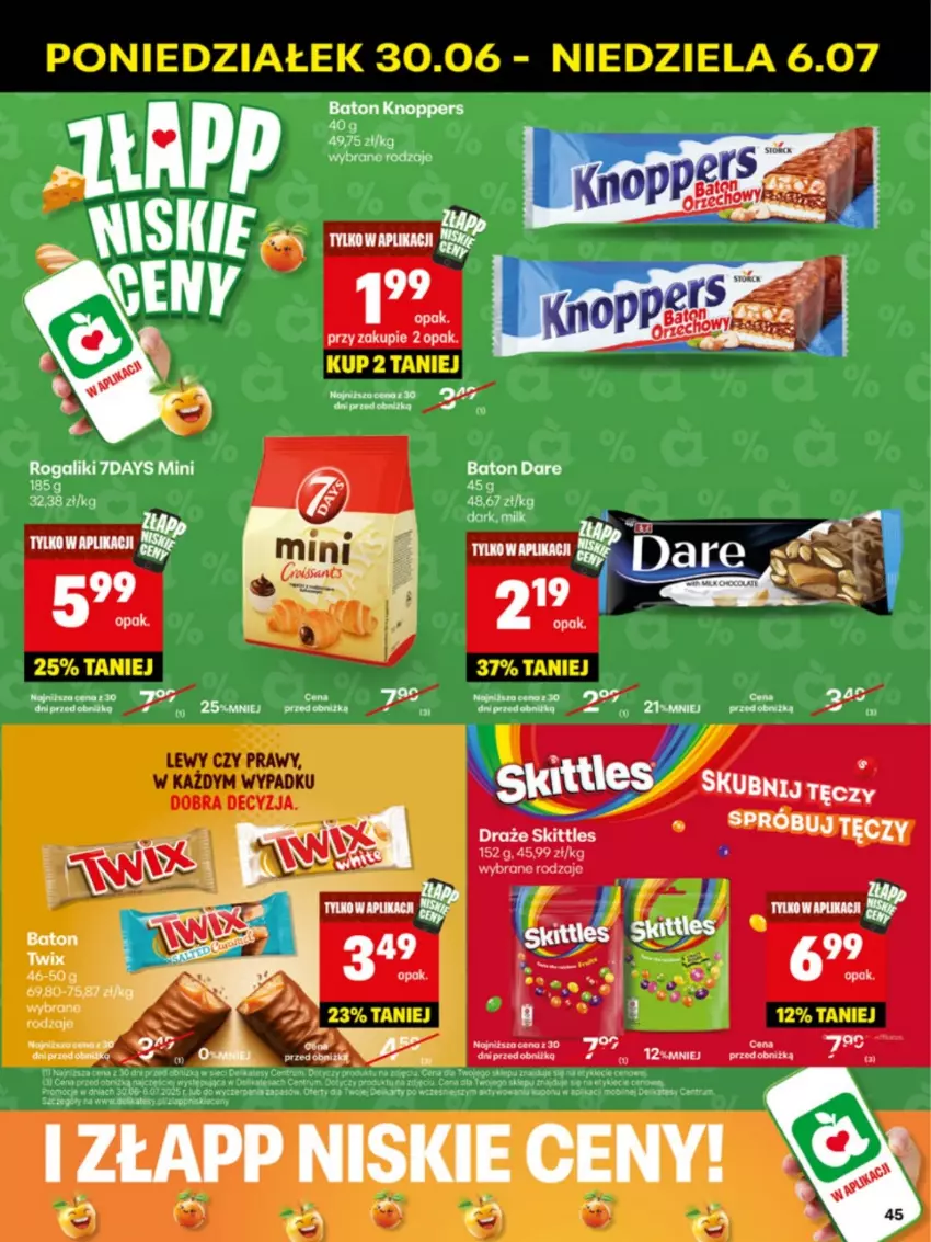 Gazetka promocyjna Delikatesy Centrum - Franczyza DC27 Poniedziałek - ważna 30.06 do 06.07.2025 - strona 45 - produkty: Baton, Knoppers, Rum