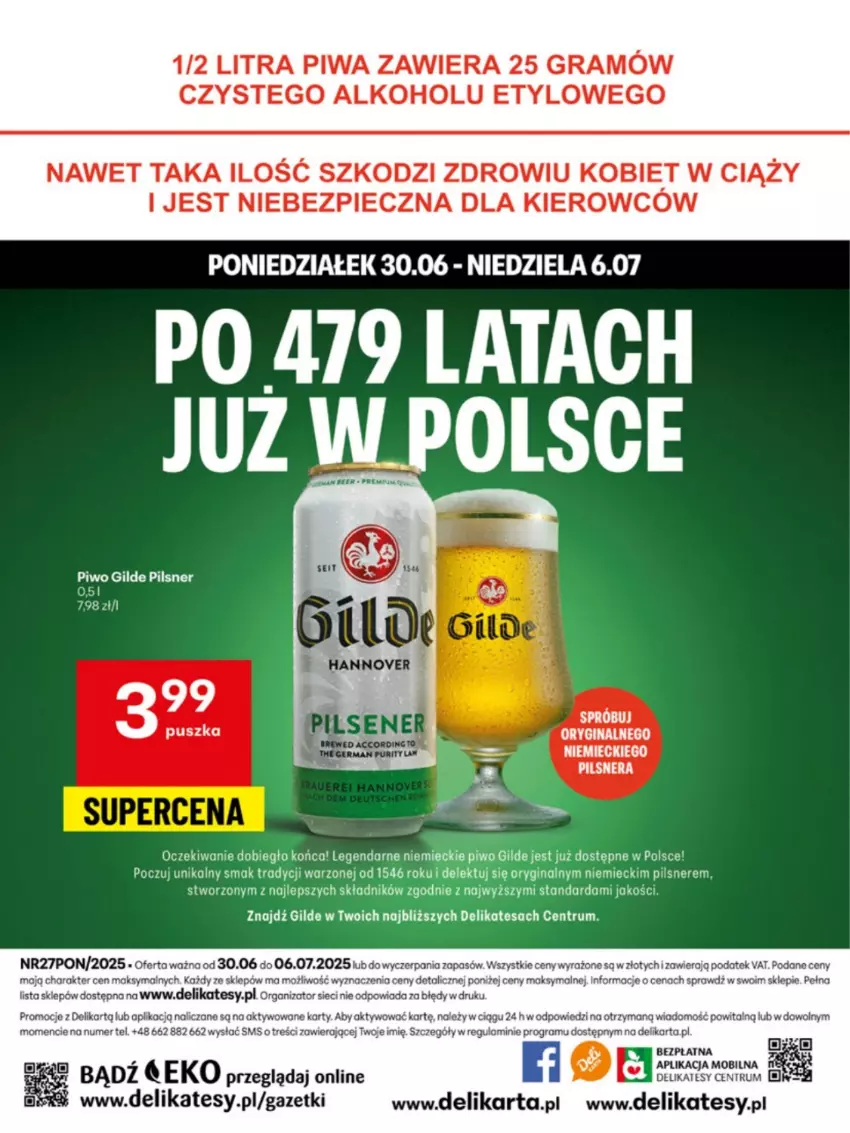 Gazetka promocyjna Delikatesy Centrum - Franczyza DC27 Poniedziałek - ważna 30.06 do 06.07.2025 - strona 48 - produkty: Gin, Gra, JBL, Piec, Piwa, Piwo, Rum