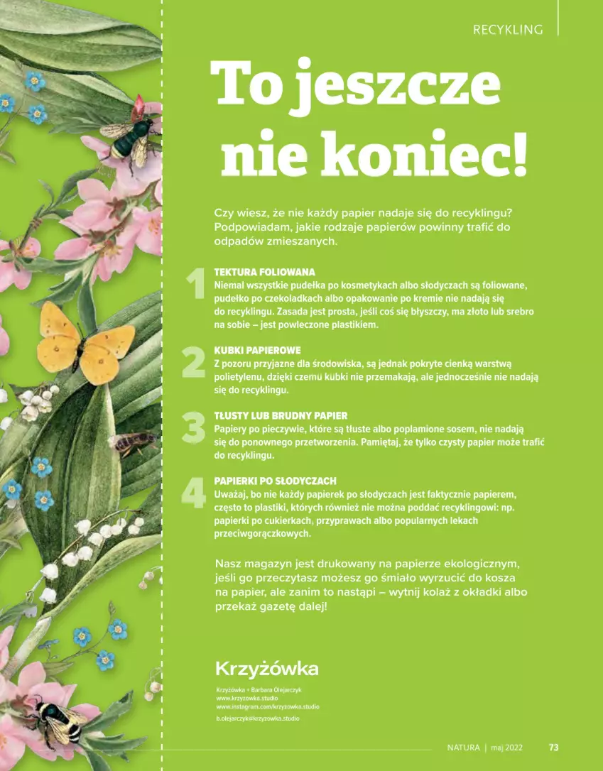 Gazetka promocyjna Drogerie Natura - Gazetka Drogerie Natura - ważna 01.05 do 31.05.2022 - strona 73 - produkty: Cukier, Fa, Gra, Kosz, Mięta, O nas, Olej, Papier, Piec, Pudełko, Sos