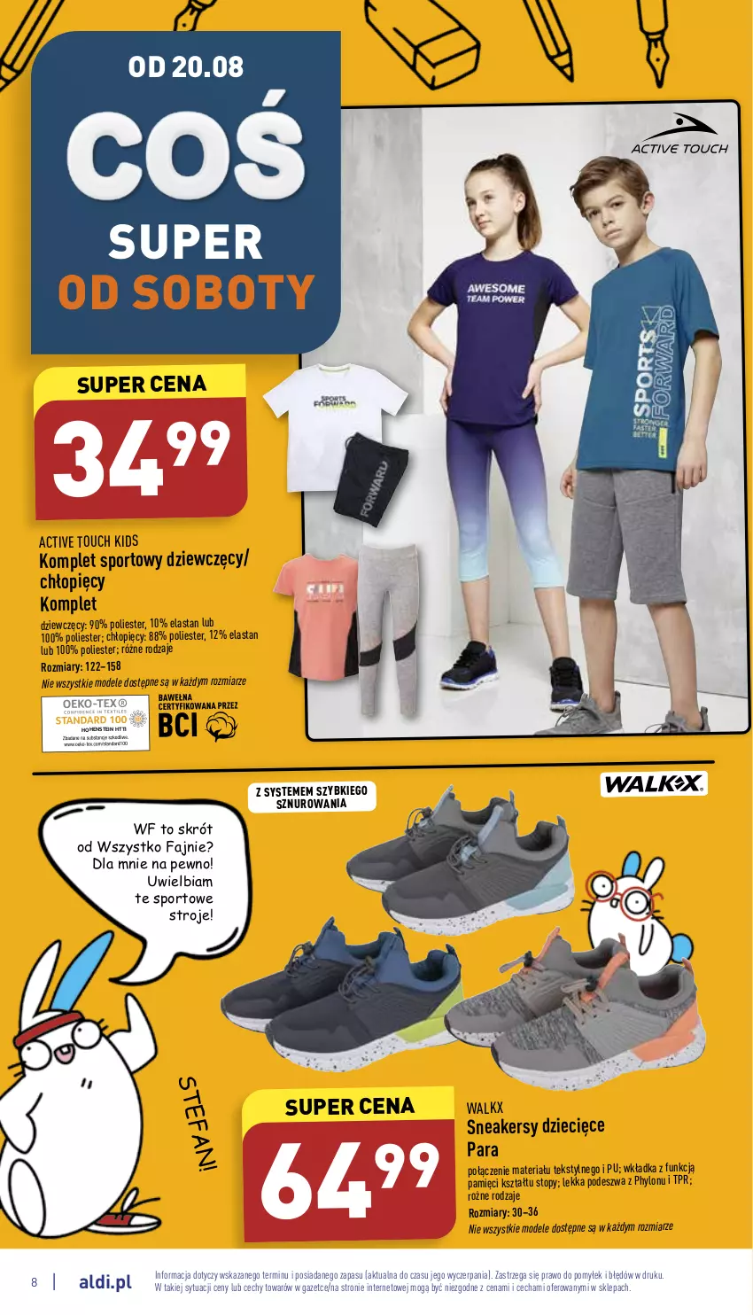 Gazetka promocyjna Aldi - Zaplanuj zakupy wcześniej - ważna 17.08 do 20.08.2022 - strona 8 - produkty: Dzieci, Fa, Por, Sneakersy, Sport, Top