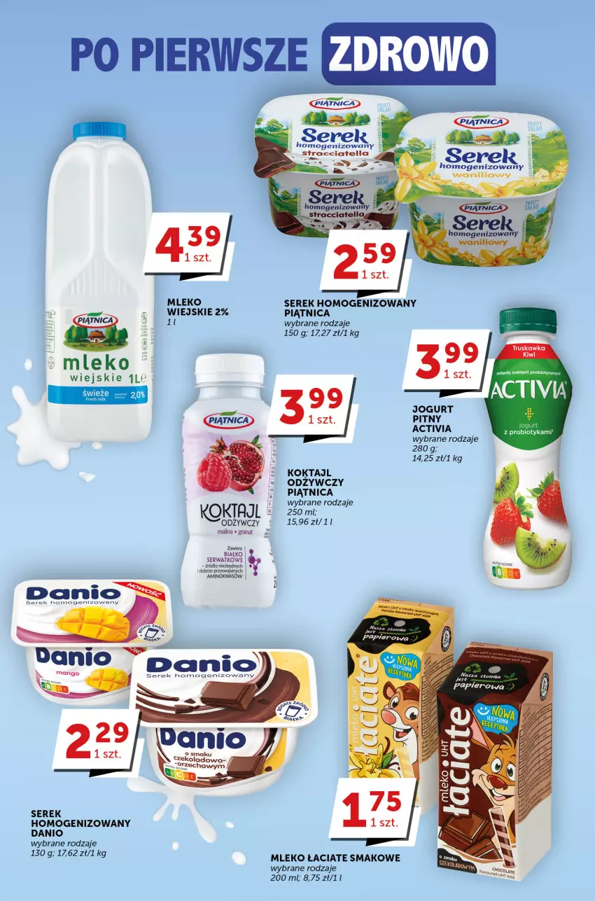 Gazetka promocyjna Groszek - ważna 11.04 do 18.04.2023 - strona 4 - produkty: Activia, Danio, Fa, Gra, Granat, Jogurt, Jogurt pitny, Mleko, Papier, Piątnica, Ser, Serek, Serek homogenizowany