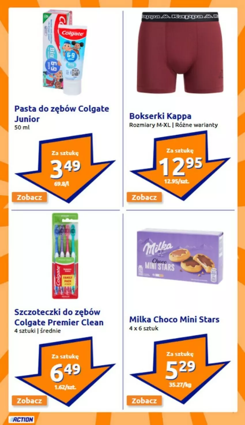 Gazetka promocyjna Action - ważna 15.01 do 21.01.2025 - strona 15 - produkty: Bokserki, Colgate, LG, Milka, Pasta do zębów, Ser