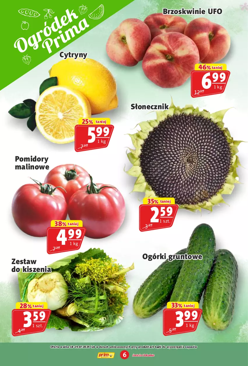 Gazetka promocyjna Prim Market - ważna 18.07 do 24.07.2024 - strona 6 - produkty: Brzoskwinie, Cytryny, Grunt, Pomidory