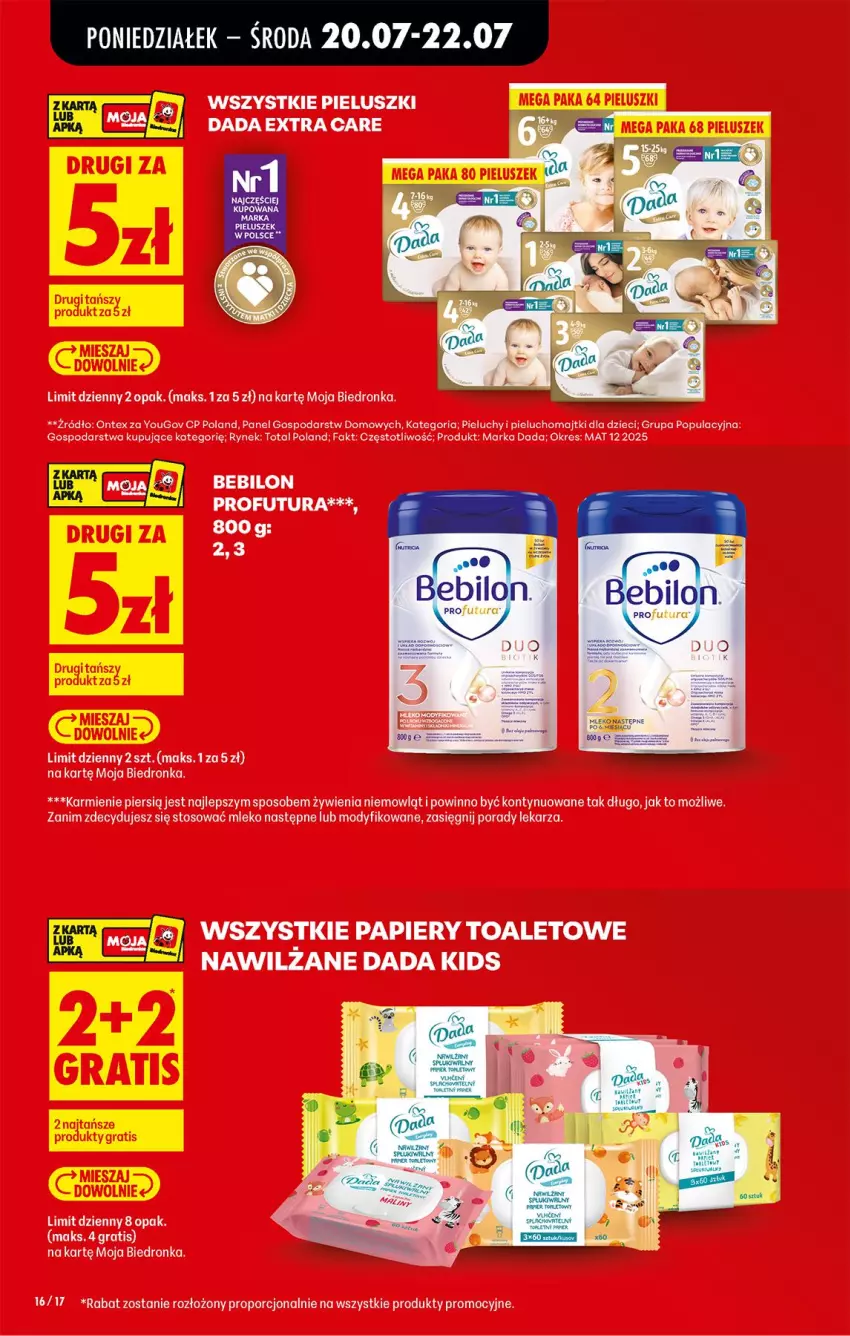 Gazetka promocyjna Biedronka - Od Poniedziałku - ważna 20.07 do 25.07.2026 - strona 18 - produkty: BEBILON, Dada, Dzieci, Fa, Karmi, Majtki, Mleko, O nas, Pieluchomajtki, Pieluchy, Por