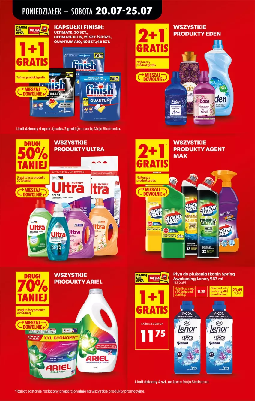Gazetka promocyjna Biedronka - Od Poniedziałku - ważna 20.07 do 25.07.2026 - strona 21 - produkty: Ariel, Finish, Gra, Lenor, Płyn do płukania, Por