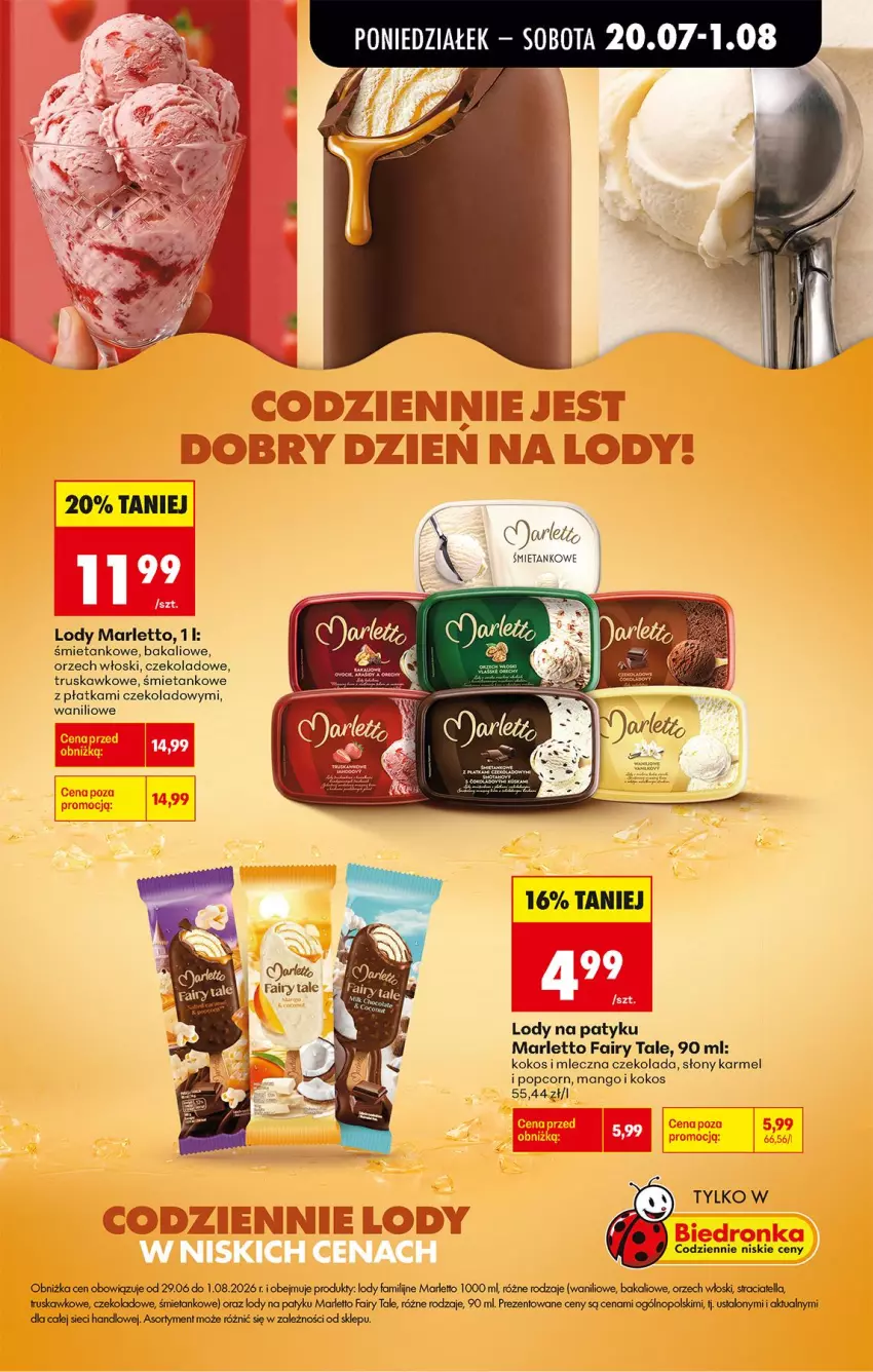 Gazetka promocyjna Biedronka - Od Poniedziałku - ważna 20.07 do 25.07.2026 - strona 25 - produkty: Czekolada, Fa, Fairy, Kokos, Lody, Mango, Popcorn