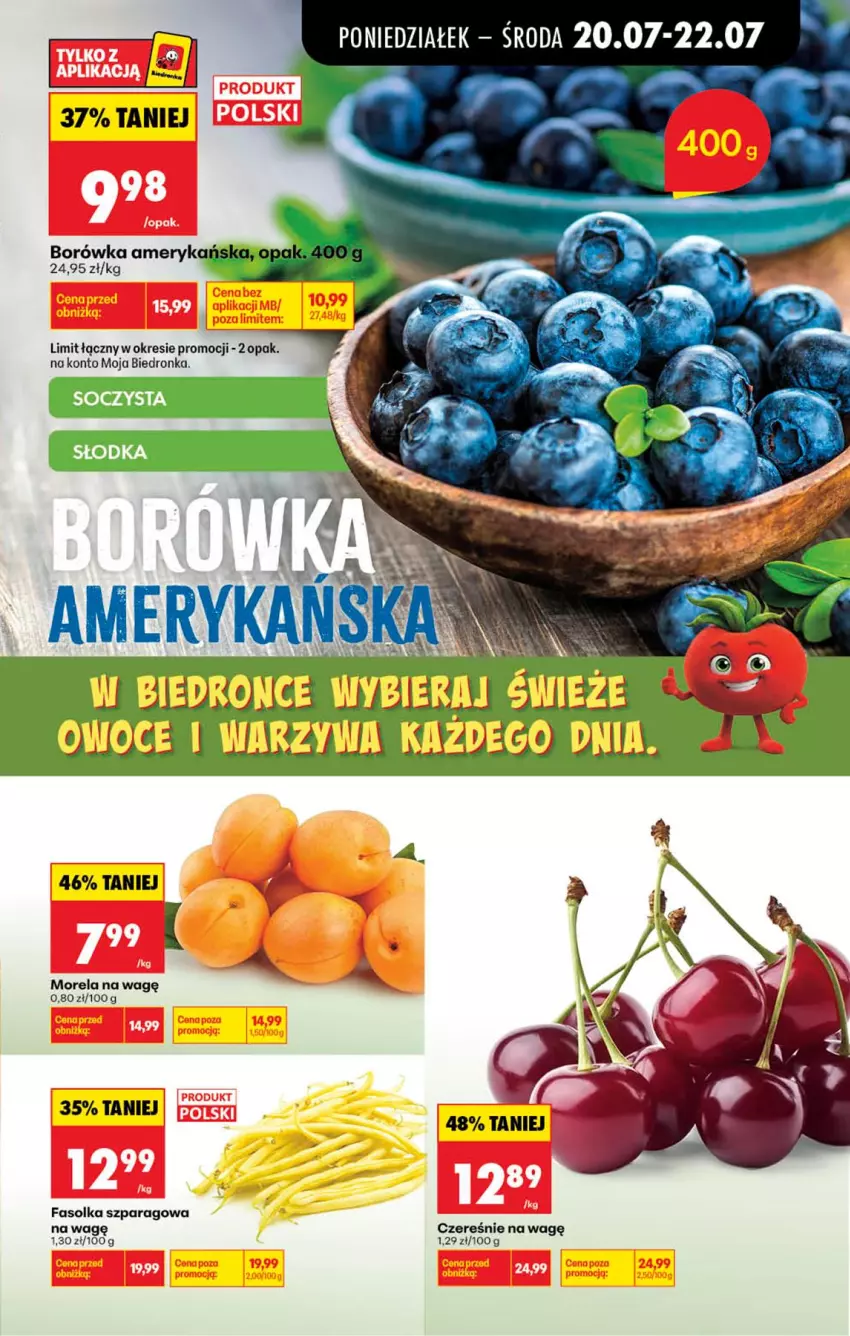 Gazetka promocyjna Biedronka - Od Poniedziałku - ważna 20.07 do 25.07.2026 - strona 27 - produkty: Borówka, Borówka amerykańska, Fa, Morela