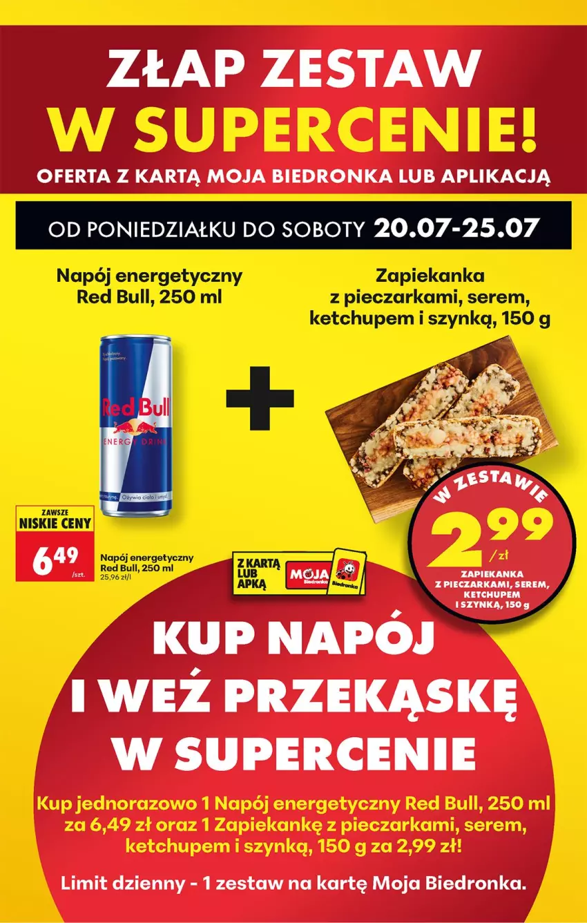 Gazetka promocyjna Biedronka - Od Poniedziałku - ważna 20.07 do 25.07.2026 - strona 54 - produkty: Ketchup, Napój, Napój energetyczny, Piec, Pieczarka, Red Bull, Ser, Zapiekanka