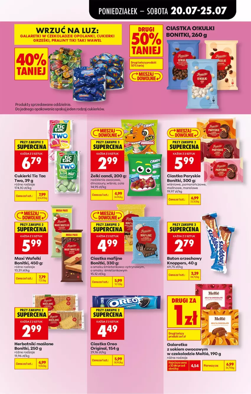Gazetka promocyjna Biedronka - Od Poniedziałku - ważna 20.07 do 25.07.2026 - strona 57 - produkty: Baton, Bonitki, Ciastka, Cukier, Cukierki, Dinozaur, Fa, Gala, Galaretka, Gin, Herbatniki, Knoppers, Oreo, Sok