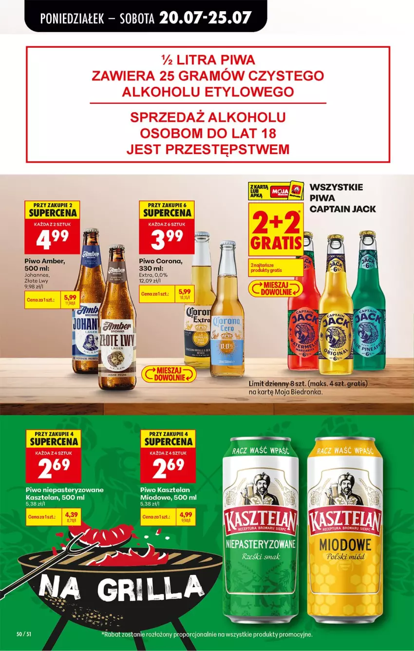 Gazetka promocyjna Biedronka - Od Poniedziałku - ważna 20.07 do 25.07.2026 - strona 68 - produkty: Captain Jack, Gra, Kasztelan, Miód, Piwa, Piwo, Por