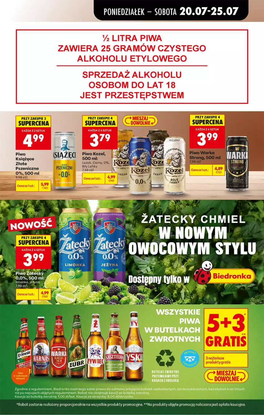 Gazetka promocyjna Biedronka - Od Poniedziałku - ważna 20.07 do 25.07.2026 - strona 69 - produkty: Kozel, Książęce, Limonka, Piwo, Por, Warka