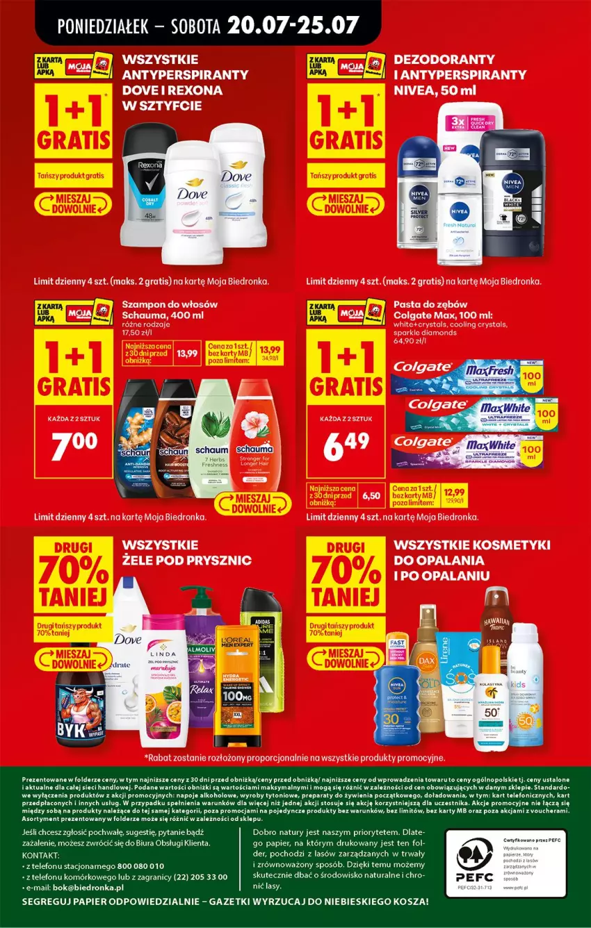 Gazetka promocyjna Biedronka - Od Poniedziałku - ważna 20.07 do 25.07.2026 - strona 89 - produkty: Antyperspirant, Astor, Colgate, Dezodorant, Fa, Gra, LG, Pasta do zębów, Por, Schauma, Szampon