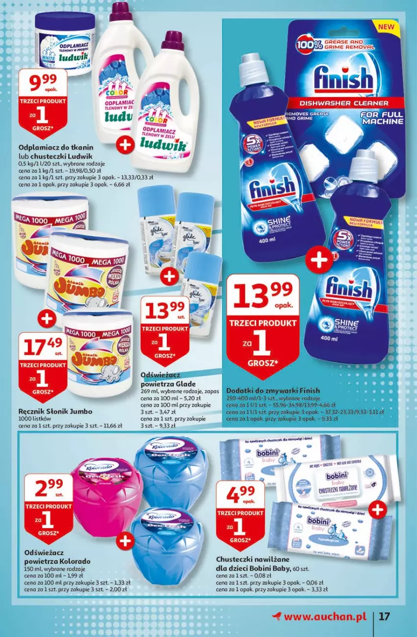 Gazetka promocyjna Auchan - Więcej za mniej Hipermarkety - ważna 11.03 do 17.03.2021 - strona 17 - produkty: Chusteczki, Dzieci, Finish, Kolorado, Ludwik, Odplamiacz, Piec, Ręcznik, Zmywarki