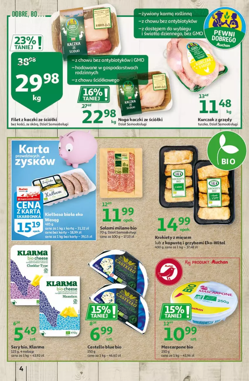 Gazetka promocyjna Auchan - Więcej za mniej Hipermarkety - ważna 11.03 do 17.03.2021 - strona 4 - produkty: Fa, Kapustą, Krokiety, Kurczak, Maasdam, Salami, Ser, Tusz