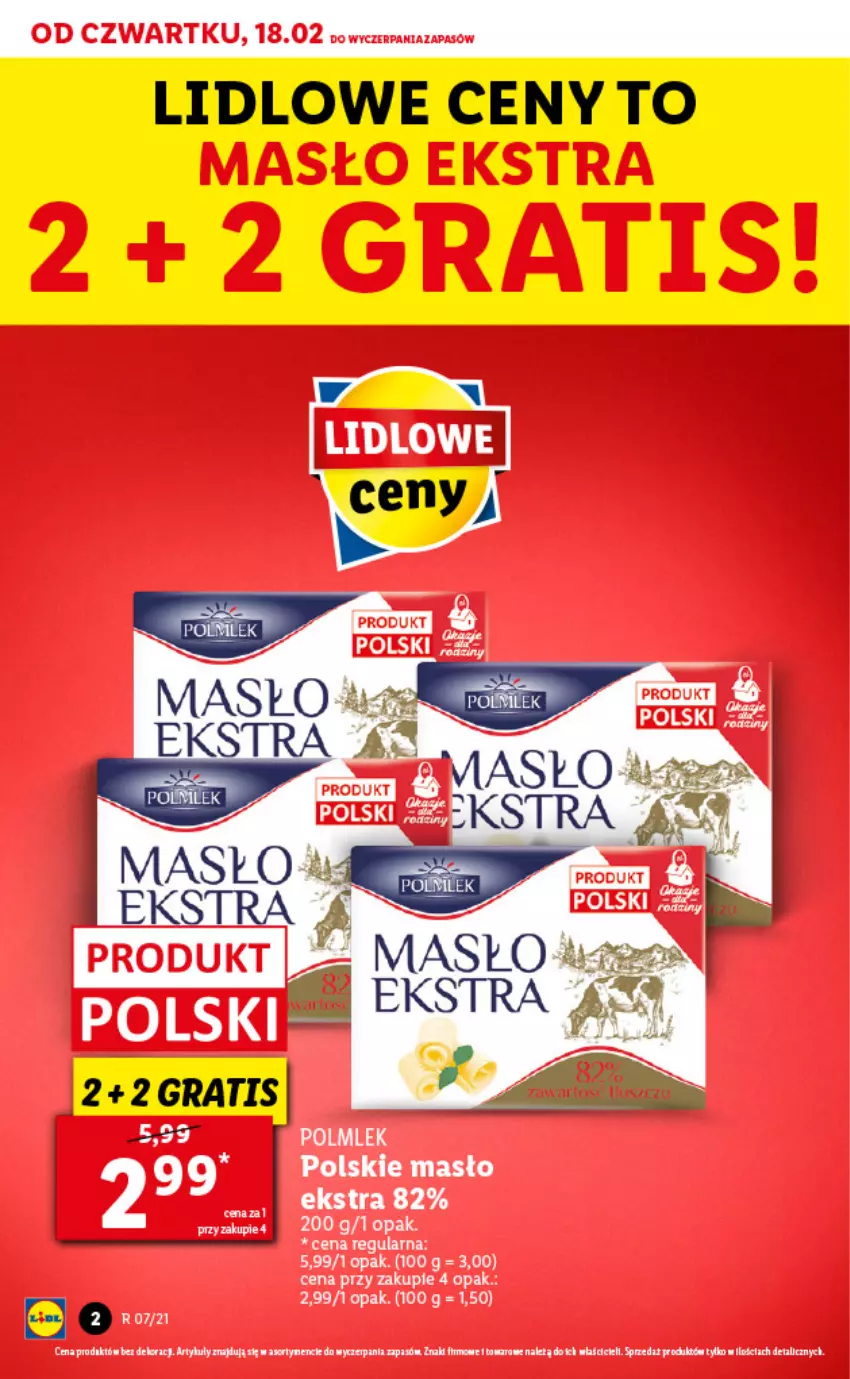 Gazetka promocyjna Lidl - GAZETKA - ważna 18.02 do 20.02.2021 - strona 2 - produkty: Gra, Masło, POLMLEK