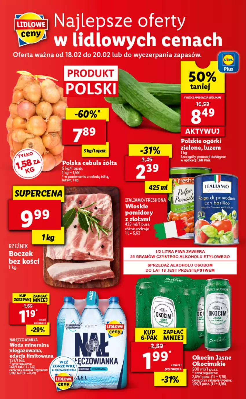 Gazetka promocyjna Lidl - GAZETKA - ważna 18.02 do 20.02.2021 - strona 48 - produkty: Cebula, Gra, Koc, Nałęczowianka, Okocim, Pomidory, Por, Woda, Woda mineralna