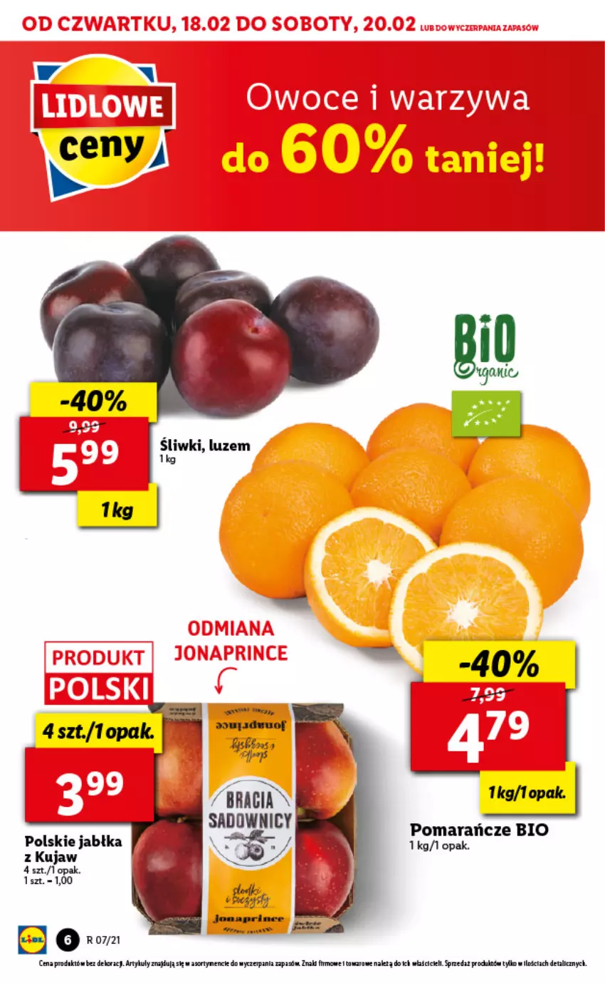 Gazetka promocyjna Lidl - GAZETKA - ważna 18.02 do 20.02.2021 - strona 6 - produkty: BIC, Jabłka, Pomarańcze