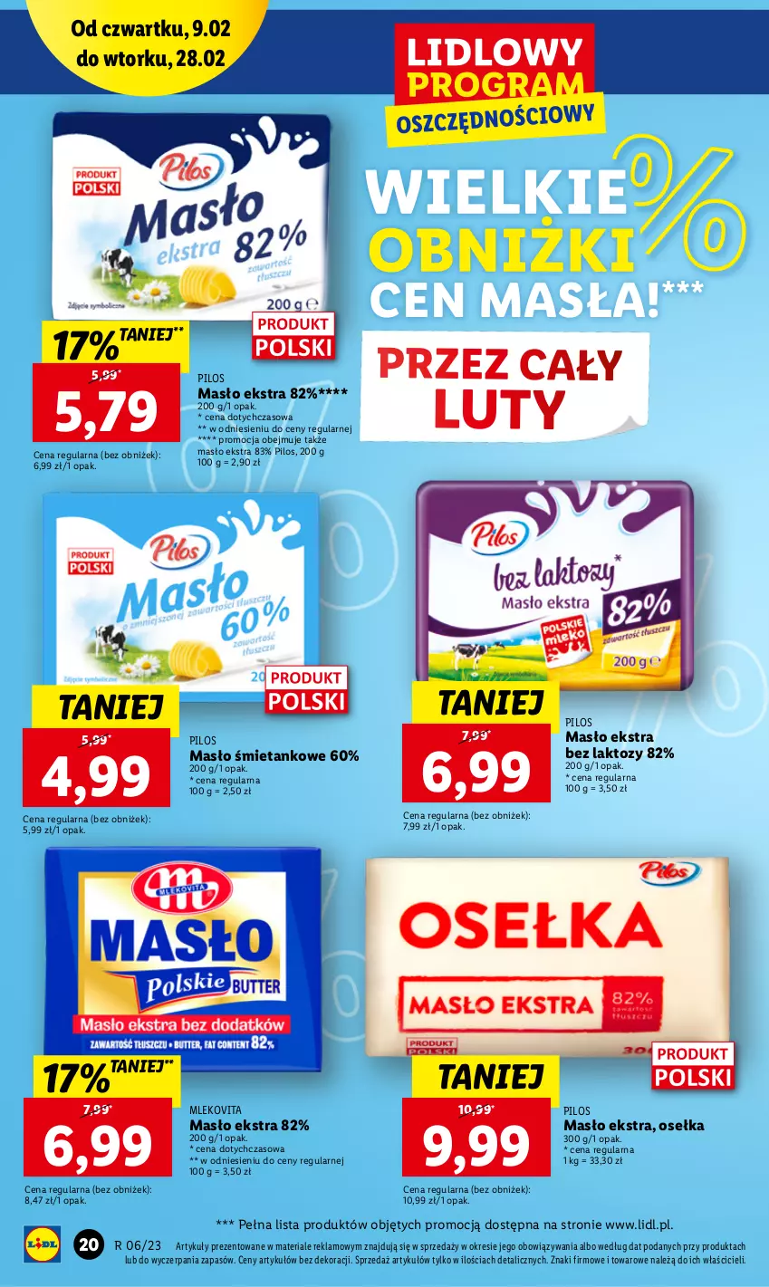 Gazetka promocyjna Lidl - GAZETKA - ważna 09.02 do 11.02.2023 - strona 22 - produkty: Masło, Mleko, Mlekovita, Pilos