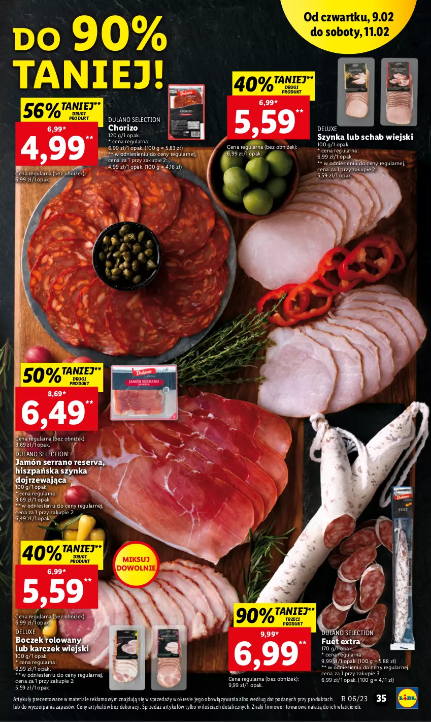 Gazetka promocyjna Lidl - GAZETKA - ważna 09.02 do 11.02.2023 - strona 37 - produkty: Boczek, Dulano, Jamón serrano, Ser, Szynka