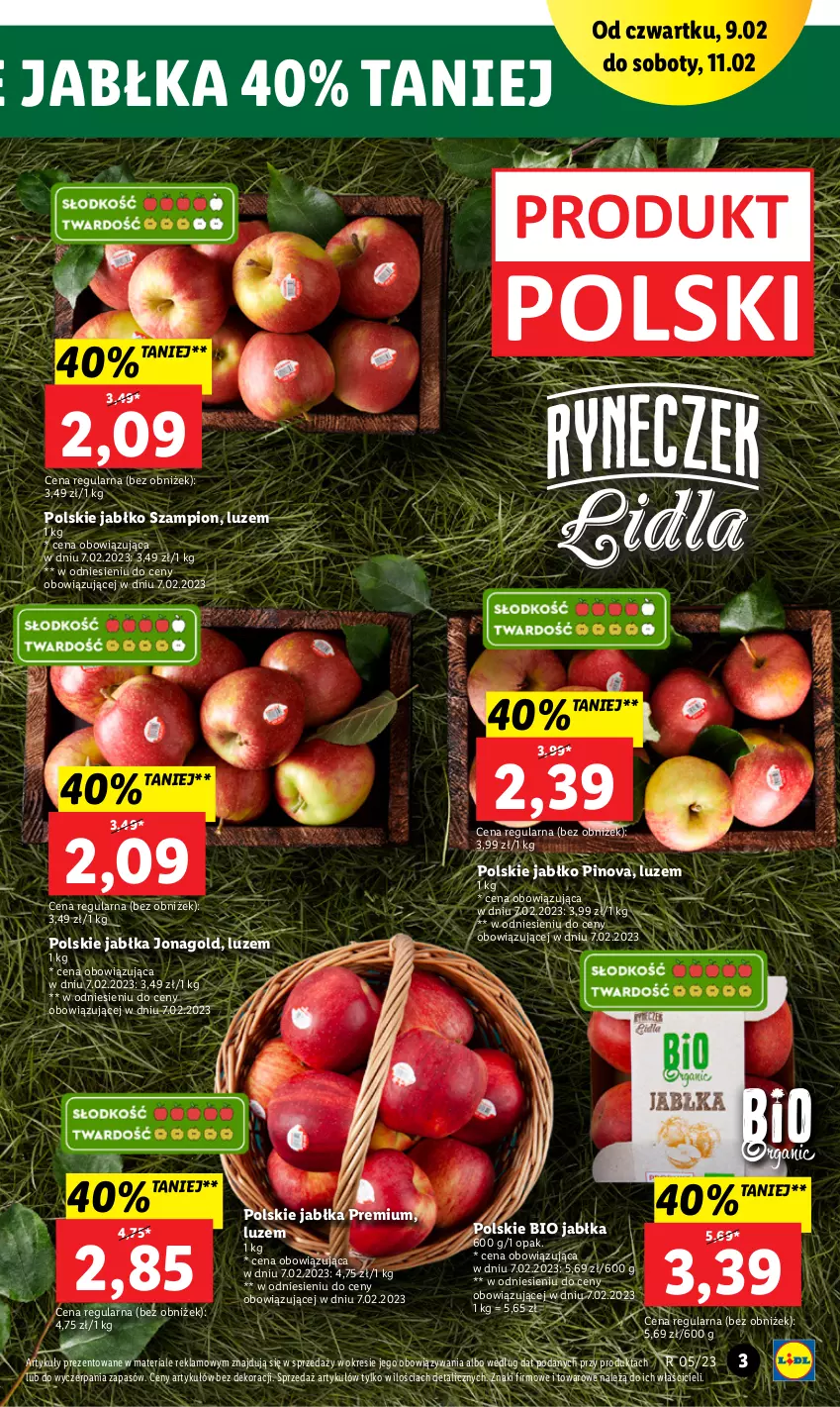 Gazetka promocyjna Lidl - GAZETKA - ważna 09.02 do 11.02.2023 - strona 5 - produkty: Jabłka, Jonagold, Szampion