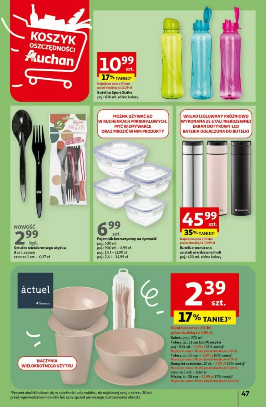 Gazetka promocyjna Auchan - ważna 18.04 do 24.04.2024 - strona 42 - produkty: Bateria, Fa, Kubek, Miseczka, Miska, Pojemnik, Por, Sport, Talerz