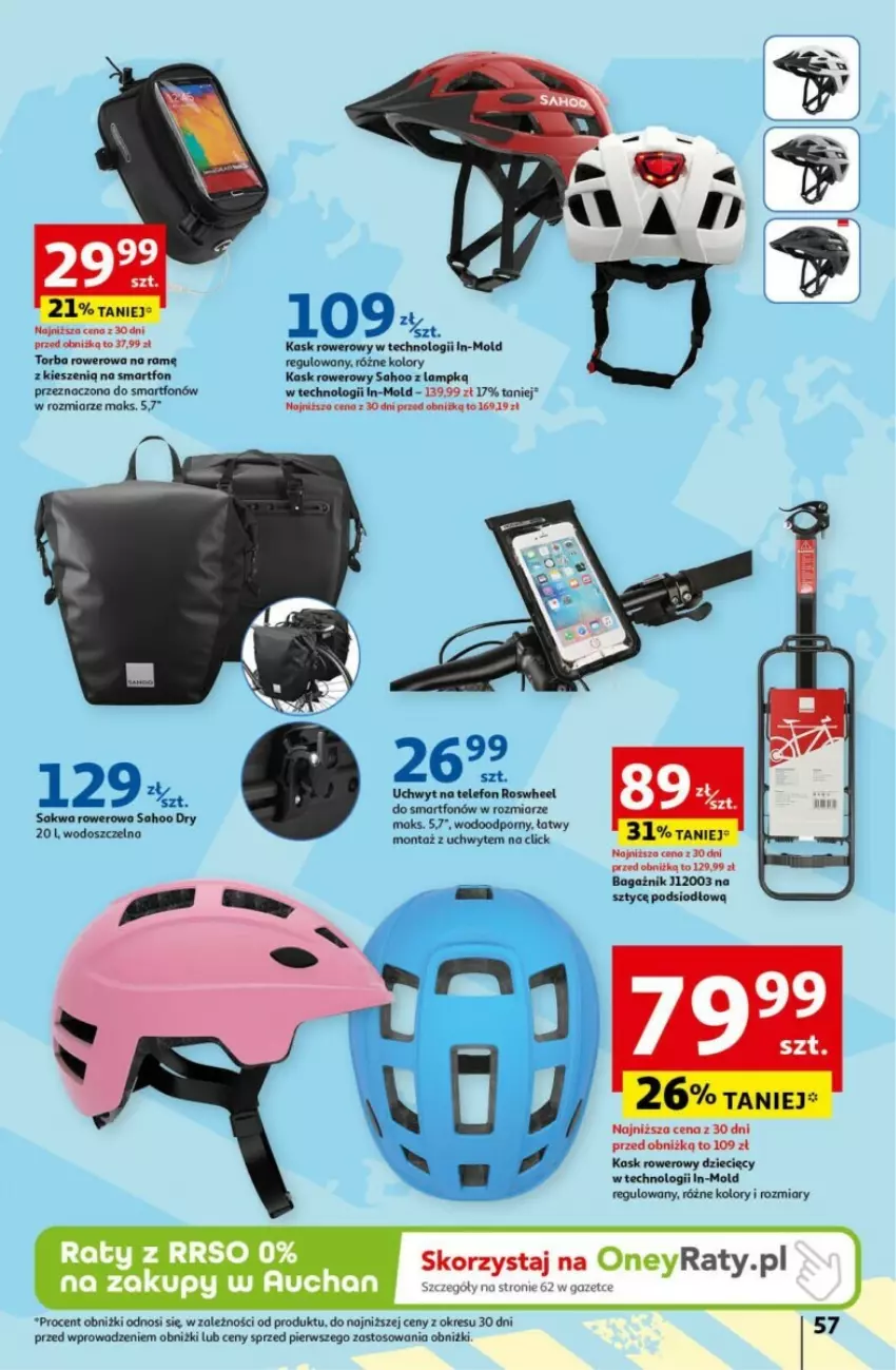 Gazetka promocyjna Auchan - ważna 18.04 do 24.04.2024 - strona 53 - produkty: Dzieci, Kask, Por, Rower, Smartfon, Telefon, Torba