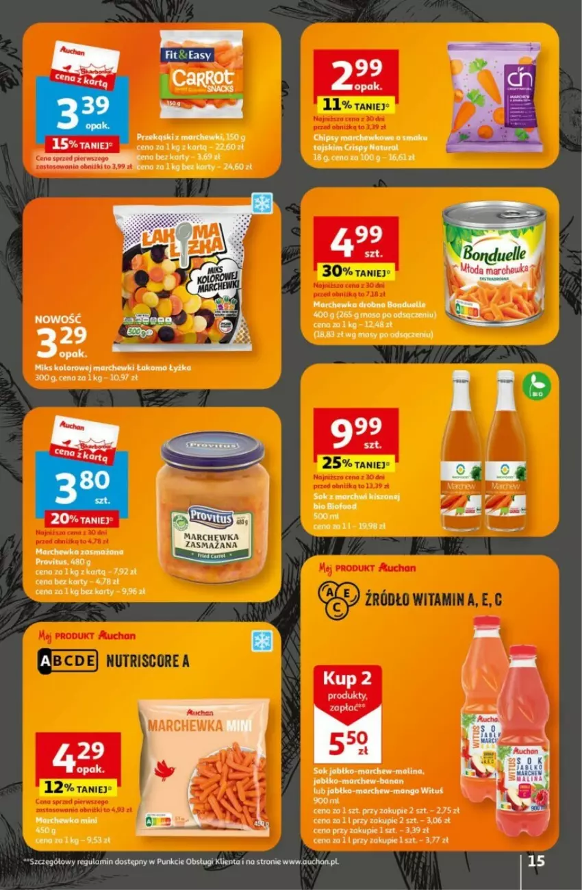 Gazetka promocyjna Auchan - ważna 18.04 do 24.04.2024 - strona 7 - produkty: Mango, Marchewka, Sok