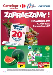 Gazetka promocyjna Carrefour - Gazetka Market Inowrocław - Gazetka - ważna od 28.08 do 28.08.2022 - strona 1 - produkty: Piwa, Gra, Papier, Puder, Ariel, Arbuz, Kapsułki do prania, LG