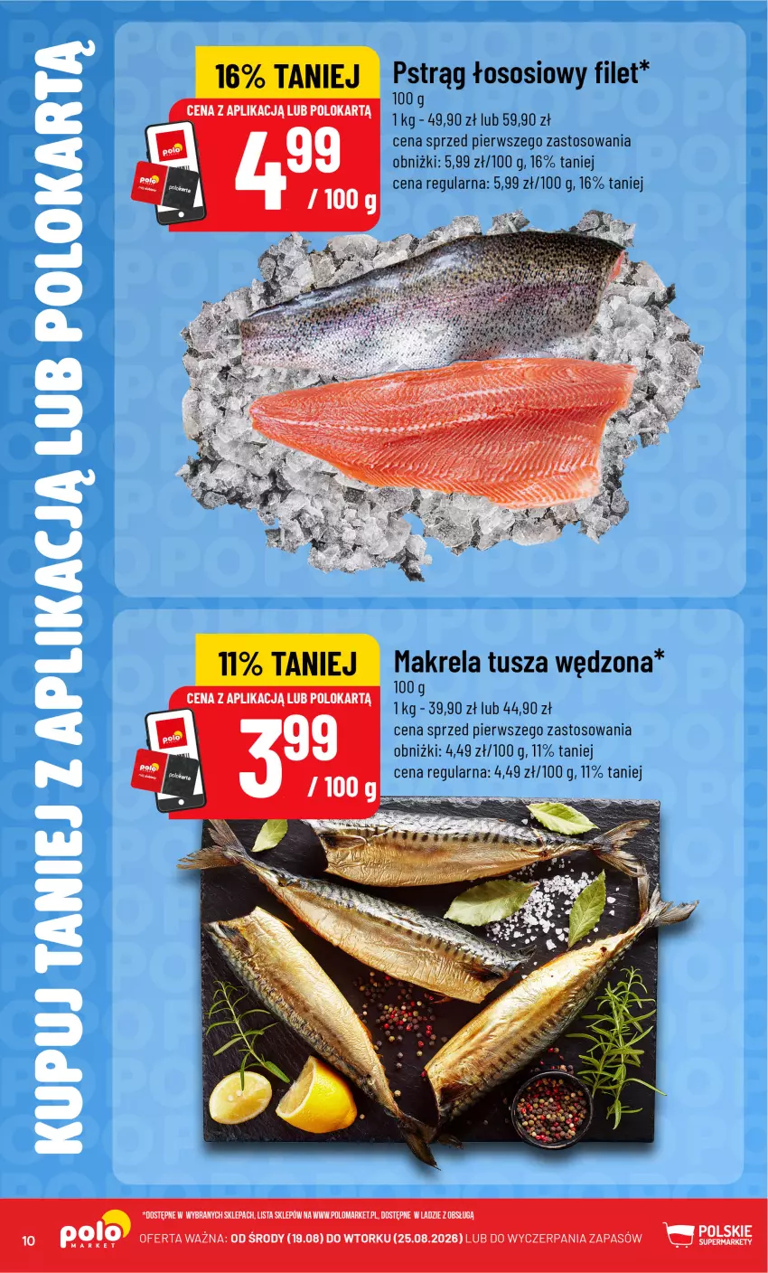 Gazetka promocyjna PoloMarket - Katalog Kupuj taniej z POLOappką - ważna 19.08 do 25.08.2026 - strona 10 - produkty: Pstrąg, Pstrąg łososiowy, Sos, Tusz