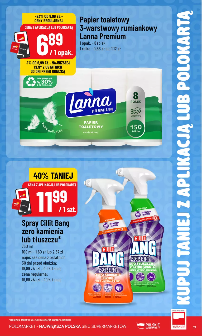 Gazetka promocyjna PoloMarket - Katalog Kupuj taniej z POLOappką - ważna 19.08 do 25.08.2026 - strona 17 - produkty: Cillit Bang, Laur, Papier, Papier toaletowy, Rum, Tera