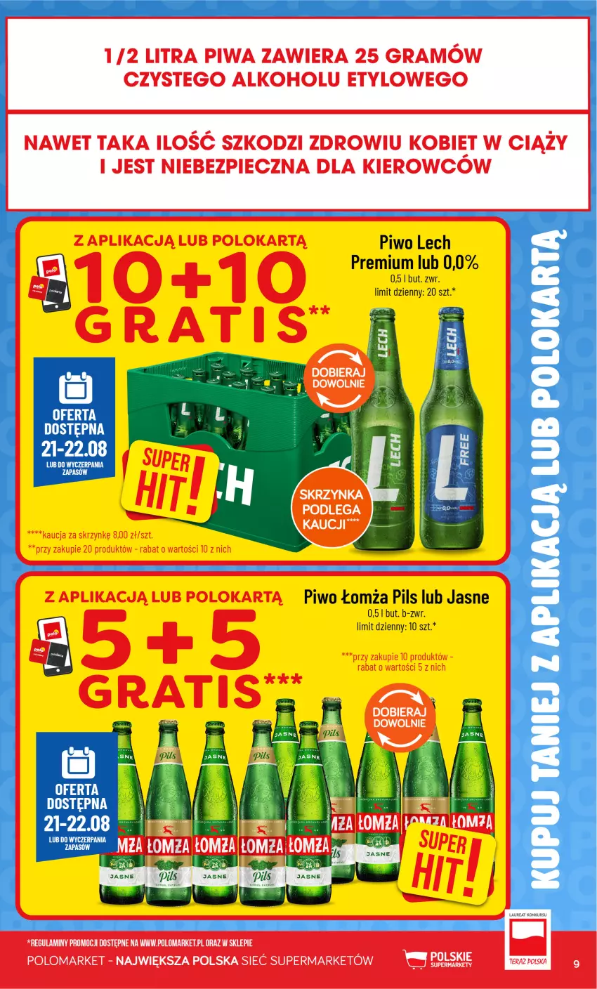 Gazetka promocyjna PoloMarket - Katalog Kupuj taniej z POLOappką - ważna 19.08 do 25.08.2026 - strona 9 - produkty: Laur, Lech Premium, Piwo
