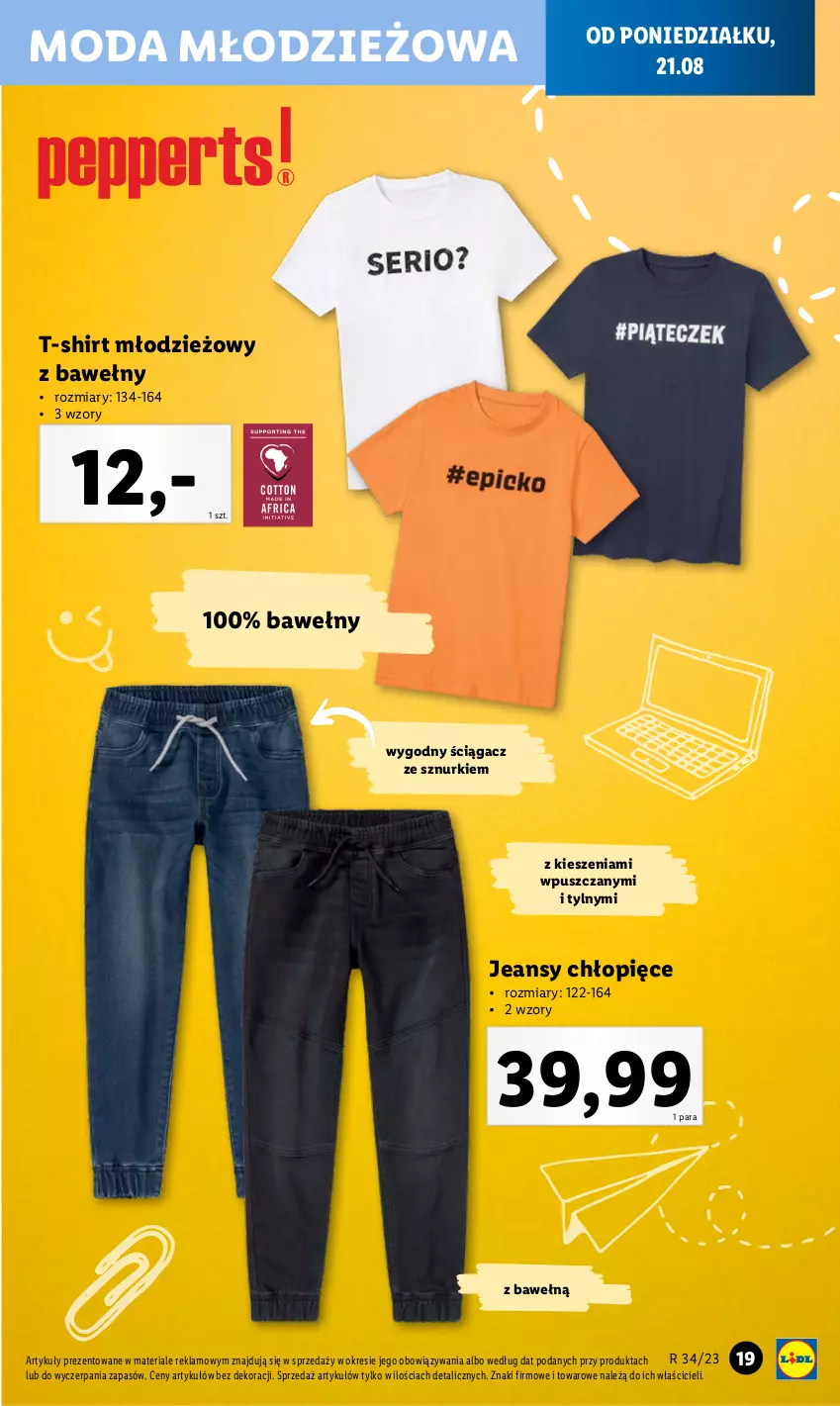 Gazetka promocyjna Lidl - GAZETKA - ważna 21.08 do 27.08.2023 - strona 19 - produkty: Moda, T-shirt