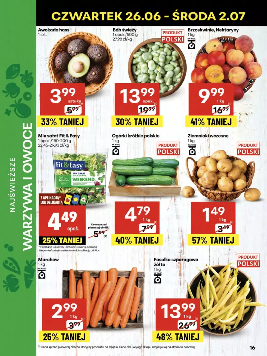 Gazetka promocyjna Delikatesy Centrum - Franczyza DC26 Czwartek - ważna 26.06 do 02.07.2025 - strona 16 - produkty: Fa, Nektar, Owoce, Rum, Sałat, Warzywa, Warzywa i owoce, Ziemniaki
