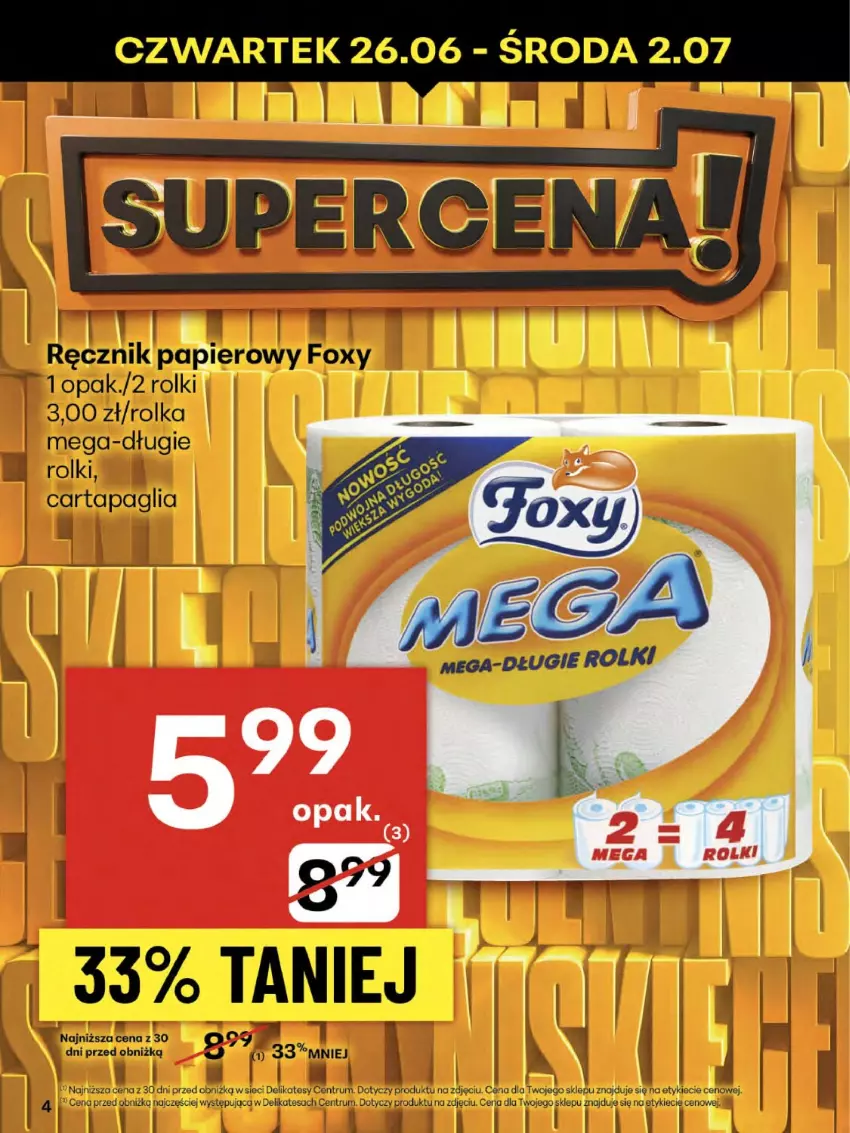 Gazetka promocyjna Delikatesy Centrum - Franczyza DC26 Czwartek - ważna 26.06 do 02.07.2025 - strona 4 - produkty: Foxy, LG, Rolki, Rum
