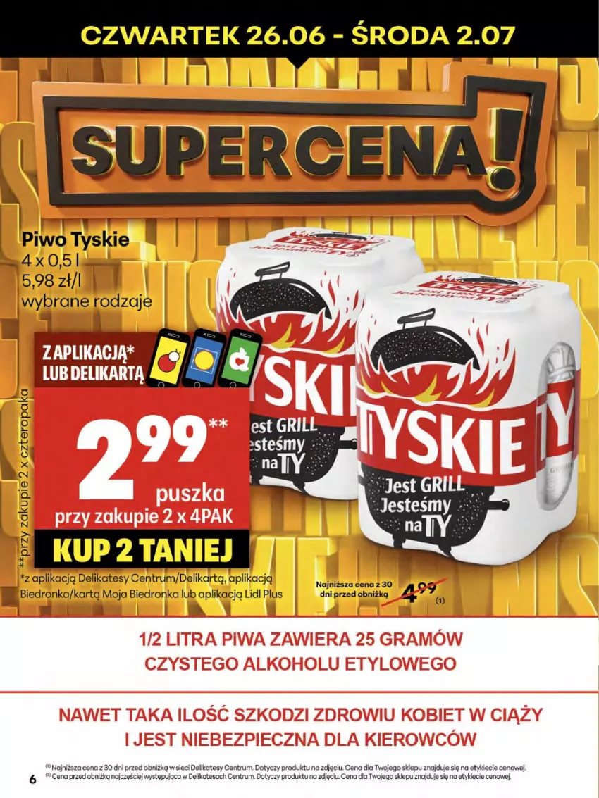 Gazetka promocyjna Delikatesy Centrum - Franczyza DC26 Czwartek - ważna 26.06 do 02.07.2025 - strona 6 - produkty: Piwo, Rum, Tyskie