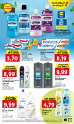 Gazetka promocyjna Lidl - GAZETKA - Gazetka - ważna od 03.09 do 03.09.2022 - strona 43 - produkty: Płyn do kąpieli, Listerine, Rexona, Aquafresh, Pasta do zębów, Dove, Antyperspirant, Sensodyne