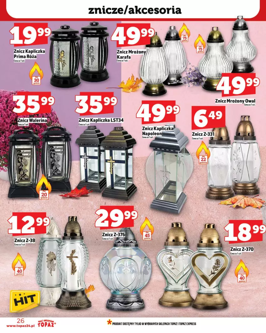 Gazetka promocyjna Topaz - Gazetka - ważna 09.10 do 15.10.2025 - strona 26 - produkty: Leon, Oleo, Prima, Róża, Top, Znicz