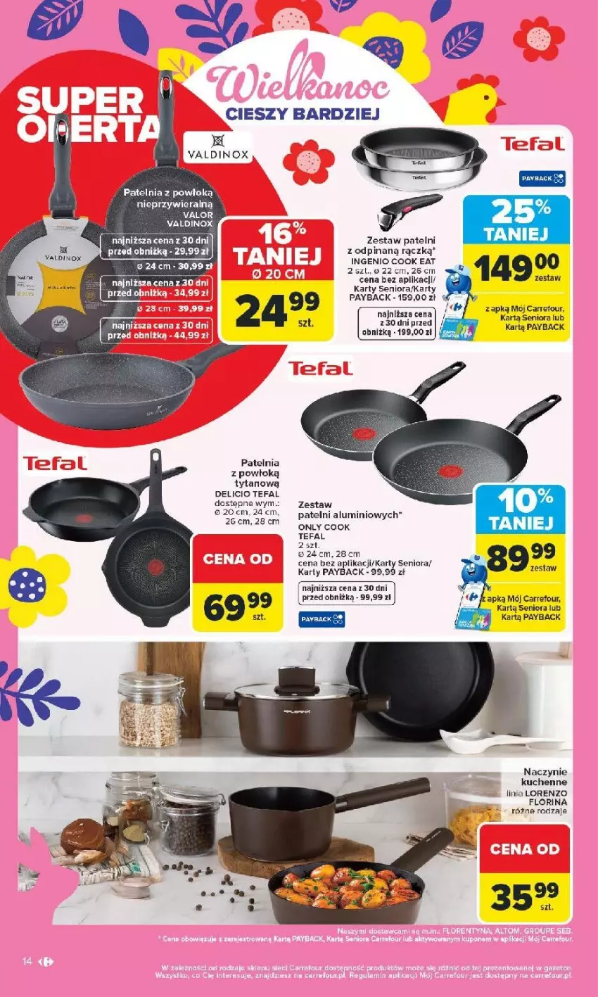 Gazetka promocyjna Carrefour - Gazetka Łap Wielkanocne okazje od poniedziałku! - ważna 16.03 do 29.03.2026 - strona 14 - produkty: Clin, Fa, Lorenz, Patelnia, Tefal, Tytan