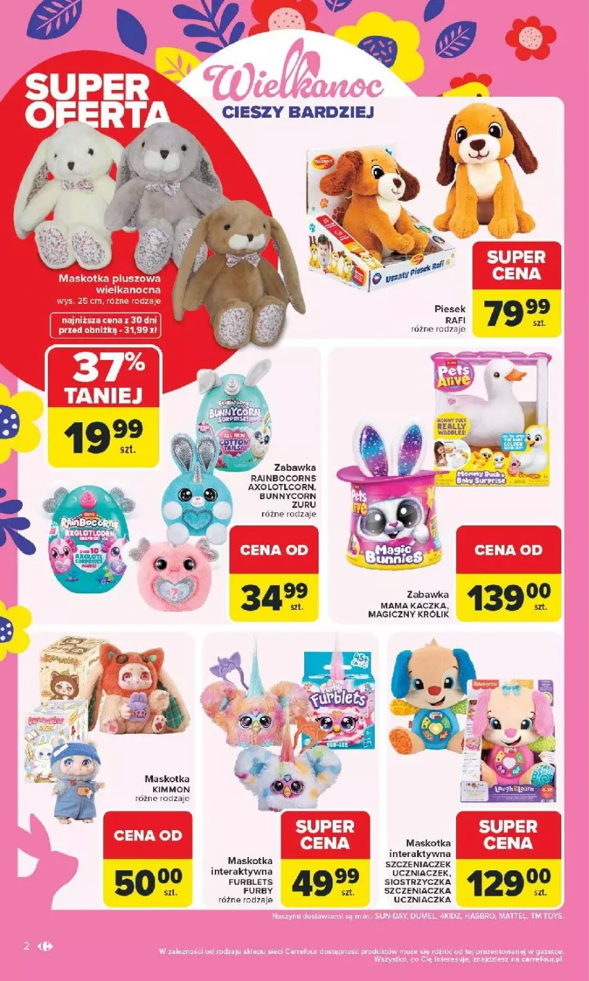 Gazetka promocyjna Carrefour - Gazetka Łap Wielkanocne okazje od poniedziałku! - ważna 16.03 do 29.03.2026 - strona 2 - produkty: Kaczka, Królik, Maskotka pluszowa, Tera, Zabawka