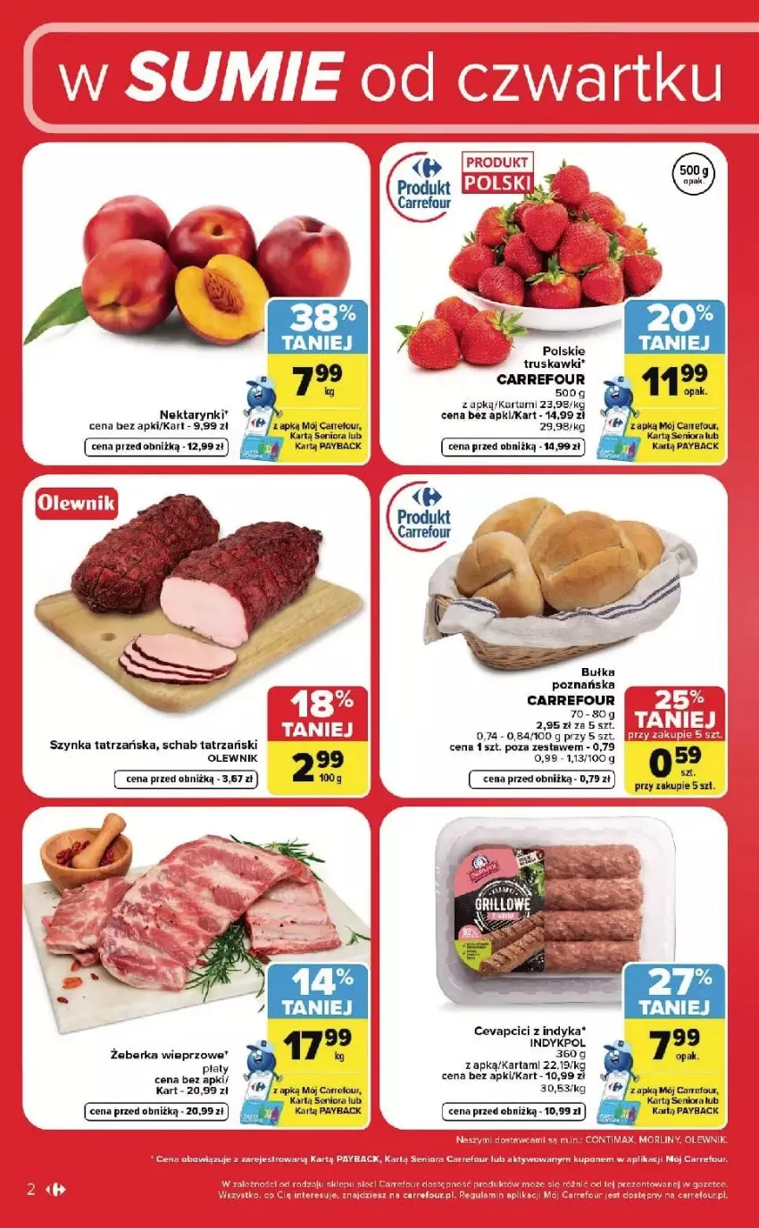Gazetka promocyjna Carrefour - Gazetka Carrefour, Market w SUMIE od czwartku WEEKND OKAZJI - ważna 24.09 do 26.09.2026 - strona 2 - produkty: Fa, Nektar, Olewnik, Szynka, Truskawki
