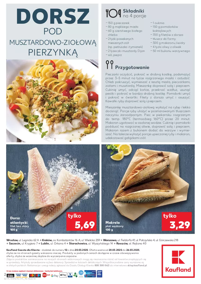 Gazetka promocyjna Kaufland - Kaufland - ważna 20.03 do 26.03.2025 - strona 2 - produkty: Bulion, Chleb, Dorsz, Fa, Kawa, Lion, Makaron, Mus, Orka, Piec, Pieczarka, Piekarnik, Pieprz, Pietruszka, Pomidorki, Por, Sól, Talerz, Wagi