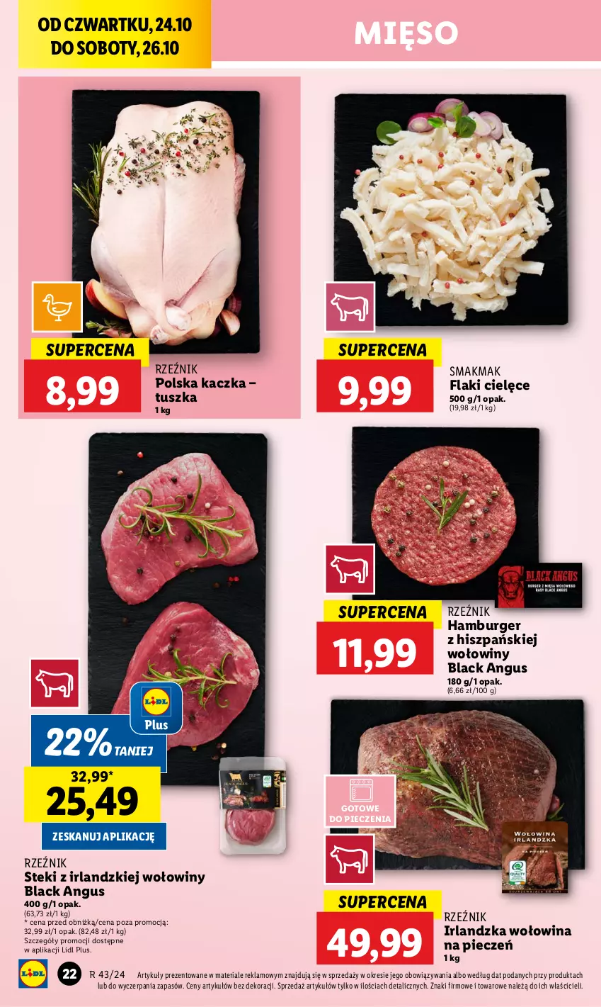 Gazetka promocyjna Lidl - GAZETKA - ważna 24.10 do 26.10.2024 - strona 28 - produkty: Burger, Flaki, Hamburger, Kaczka, Lack, Mięso, Piec, Stek, Tusz, Wołowina